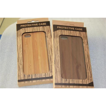Handmade Genuine Natural Mobile Wood Cover with Protect Plastic Box